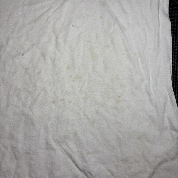 Vintage Champion White Blank T-Shirt Size Large USA 80s 90’s Maroon Sleeve VTG￼ - Picture 5 of 7